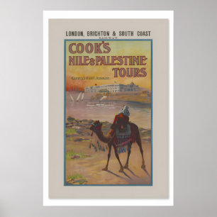 Poster 1901 Viagem ao Nilo e Palestina ao Estilo Vintage