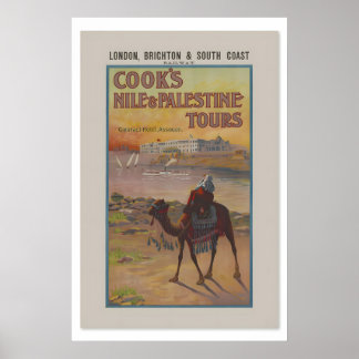 Poster 1901 Viagem ao Nilo e Palestina ao Estilo Vintage