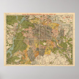 Poster 1907 Berlin Transportation Map – Germany Map