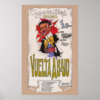 Póster 1907 Vintage Vuelta Abajo Cigarro Anúncio