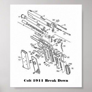 Póster 1911 porções, potro 1911 dividem