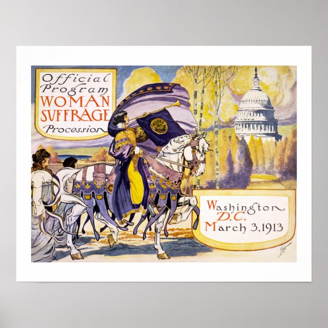 Póster 1913 Marcha dos Direitos das Mulheres Washington D (Frente)