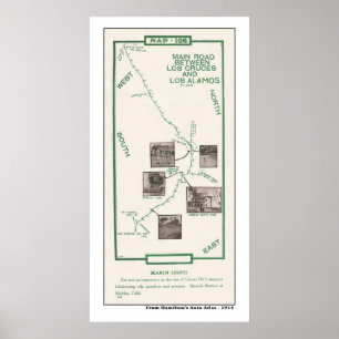 Poster 1914 mapa, Los Cruces a Los Alamos