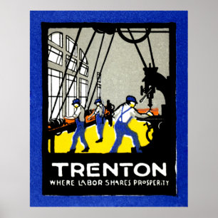 Póster 1915 Antigo Trenton Nova Jersey