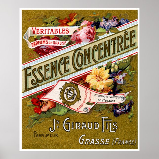 Póster 1915 Essence Concentree perfume francês (Frente)