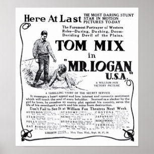 Poster 1918 do anúncio do filme do vintage de Tom