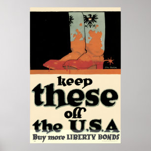 Poster 1918 Mantenha Esses Longe das Botas Ensanguentadas