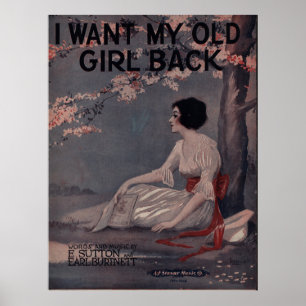 POSTER 1918 QUERO A MINHA VELHA MENINA DE VOLTA