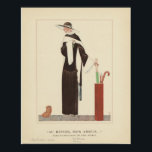 Poster 1920 Art Deco Lady ~ Au Revoir Mon Amour<br><div class="desc">"Au Revoir Mon Amour" (Adeus, Meu Amor) Uma 1920 de Arte, vestida de moda em preto e branco com um chapéu grande, que se despede de seu adorável cachorro. Uma ilustração de moda de Benito. Uma bela peça de design para o amante da arte e da moda. Eduardo Benito (1891-1981),...</div>