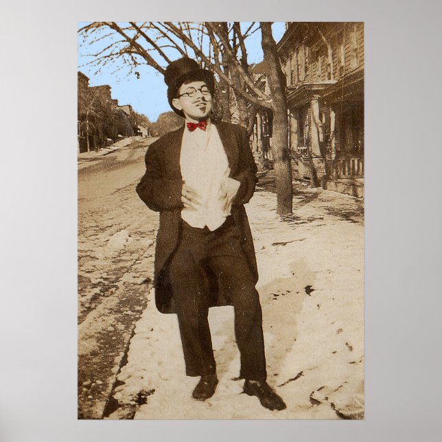 Póster 1920 de foto vernacular jovem (Frente)
