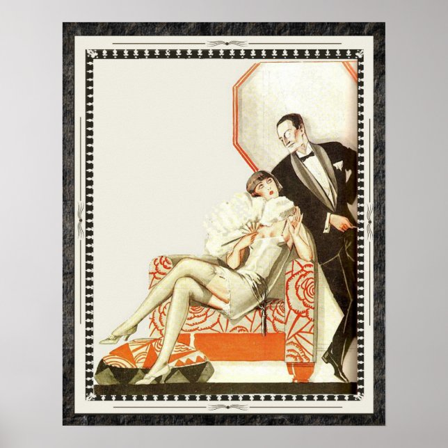 Póster 1920 Decadente Deco Avant Garde Casal (Frente)
