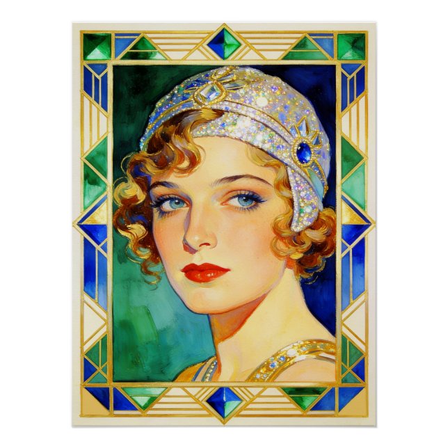 Póster 1920's Glamorous Flapper Poster (Frente)