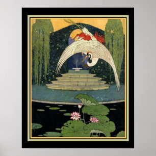 Póster 1921 Art Deco Garden Scene 16 x 20