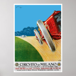 Póster 1922 Milano Classic Car Race