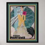 Poster 1925 Art Deco Paris Perfume<br><div class="desc">Colorido. Anúncio Perfume Paris 1925 11x14 mostrado. Disponível em outros tamanhos,  assim como na canvas.</div>