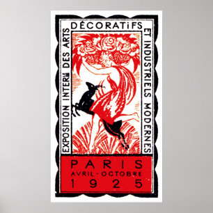 Poster 1925 do art deco de Paris