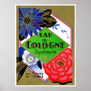 Póster 1925 Flores Superiores de perfume francês