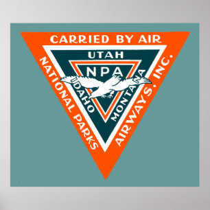 Póster 1925 National Parks Airways