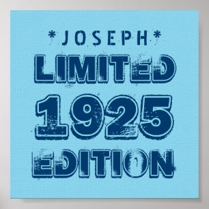 Póster 1925 ou a qualquer ano Birthday Limited Edition V0