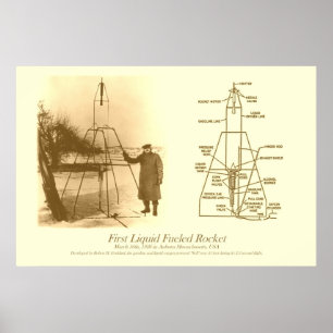 Póster 1926 primeiro Rocket líquido