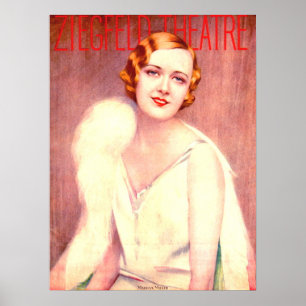Poster 1928 cobrir do Teatro Ziegfeld Marilyn Miller