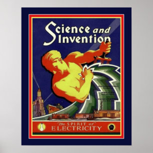 Poster 1929 Art Deco Science & Invention