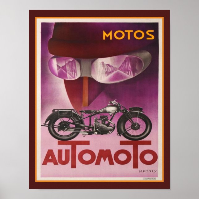 Poster 1930 Art Deco Automoto (Frente)