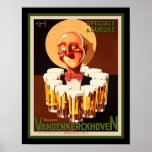 Poster 1930 Art Deco Belga Beer Ad<br><div class="desc">Colorida,  1930,  Art Deco,  anúncio de cerveja para a cerveja Vandenkerckhoven belgian. 11x14 mostrado aqui. Disponível em 8x10 e 16x20 padrão,  bem como em tamanhos personalizados/</div>