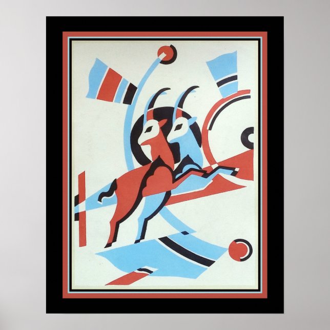 Poster 1930 Art Deco Gazelle (Frente)