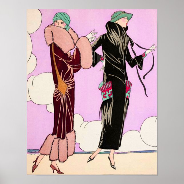 Poster 1930 Art Deco Poichoir Ladies Fashion (Frente)
