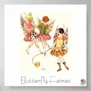 Póster 1930's Butterfly Fairies
