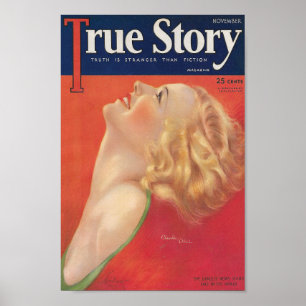 Poster 1931 True Story Revista Vintage Capa Arte Deco