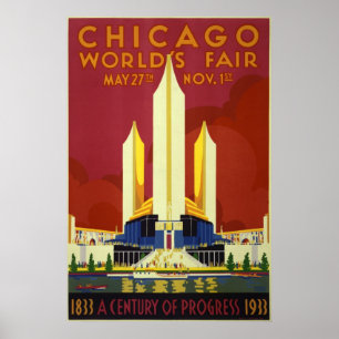 Poster 1933 da feira de mundo de Chicago