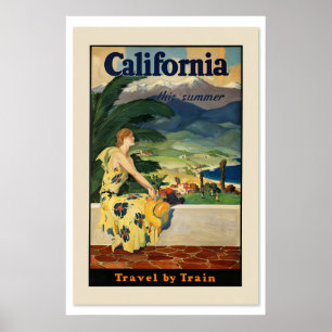 Poster 1934 Califórnia Viagem de Trem Neste Verão