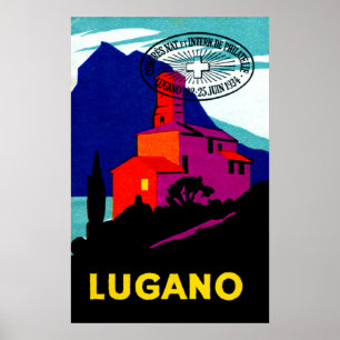 Poster 1934 filatélico de Lugano