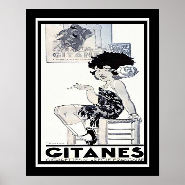 Poster 1934 Gitanes Anúncio francês de cigarros (Frente)