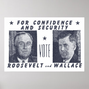 Poster 1940 Vote Roosevelt + Wallace, cinza