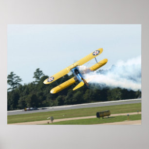 Póster 1943 Stearman conservado em estoque PT-17.