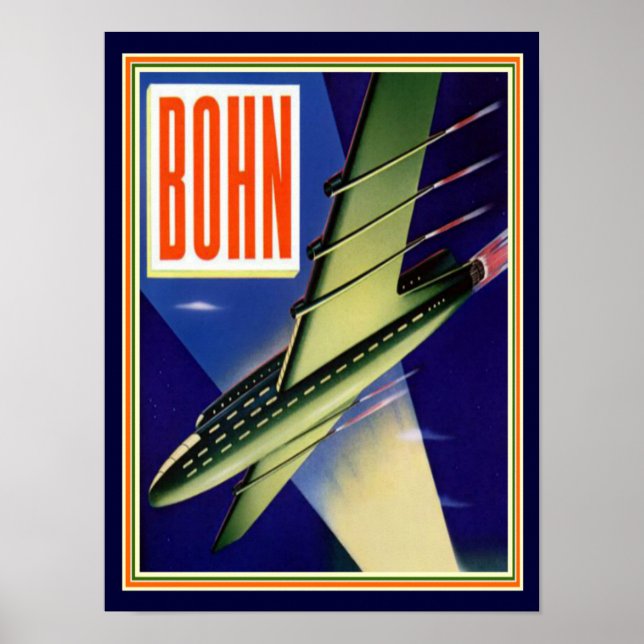 Póster 1944 Bohn Anúncio Retro Futurístico 12 x 16 (Frente)