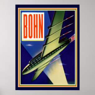 Póster 1944 propaganda futurista retro 12 x 16 de Bohn