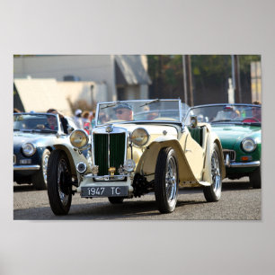 Póster 1947 MG TC Midget Roadster Conversível