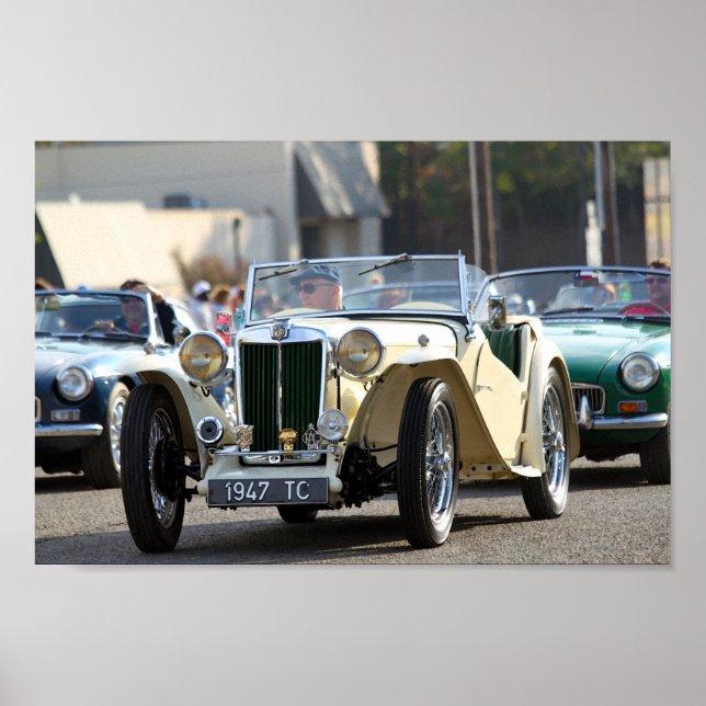 Póster 1947 MG TC Midget Roadster Conversível (Frente)