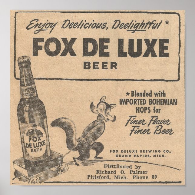 Poster 1948 Ad Fox DeLuxe Beer (Frente)
