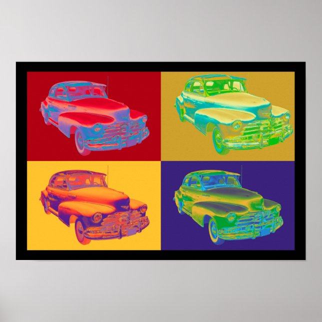 Poster 1948 Chevrolet Fleetmaster Antique Car Pop Art (Frente)