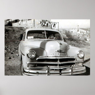 Poster 1950 de luxe de Plymouth