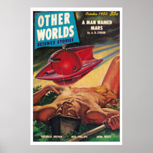 POSTER 1950! OUTROS MUNDOS SCI FI PULP