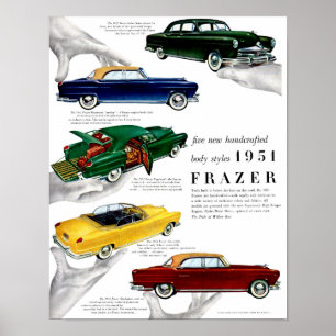 Poster 1951 Anúncio para automóveis Frazer
