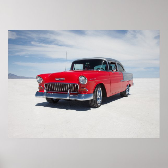 Poster 1955 chevy hot rod, vareta de rua, "tri cinco" bel (Frente)