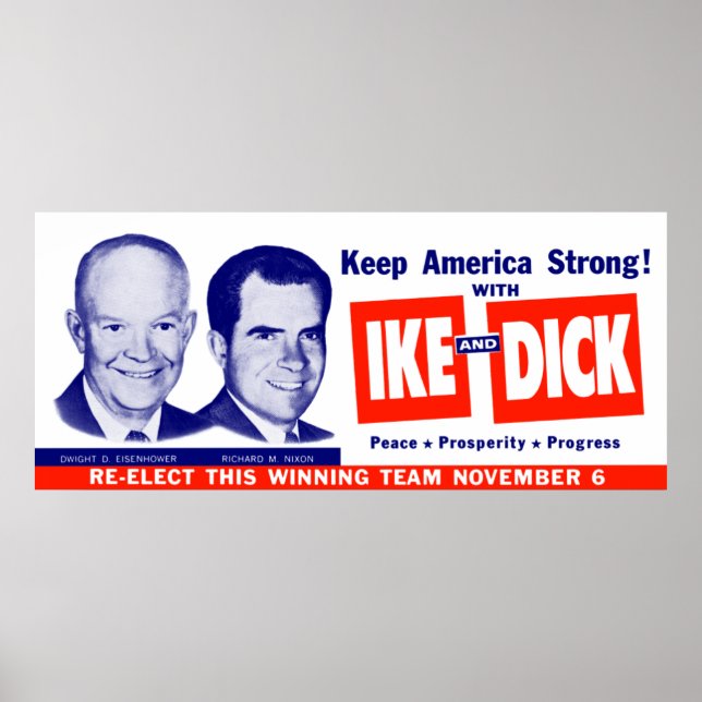 Poster 1956 Vote Ike e Dick (Frente)