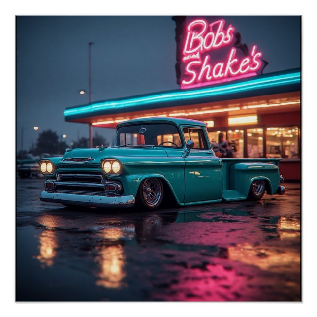 Póster 1958 Chevy Apache Custom Truck passeando  (Frente)